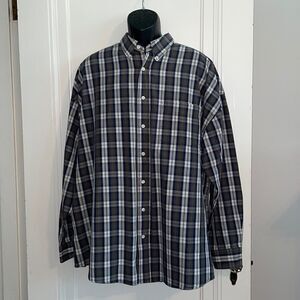 Saddlebred‎ blue, green & cream plaid shirt